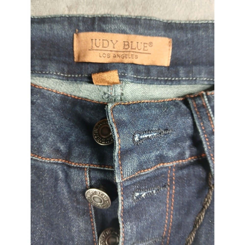 Judy Blue High Waist Button Fly Straight Leg Jeans Dark Blue JB88598DKWomens 14W - Picture 4 of 9